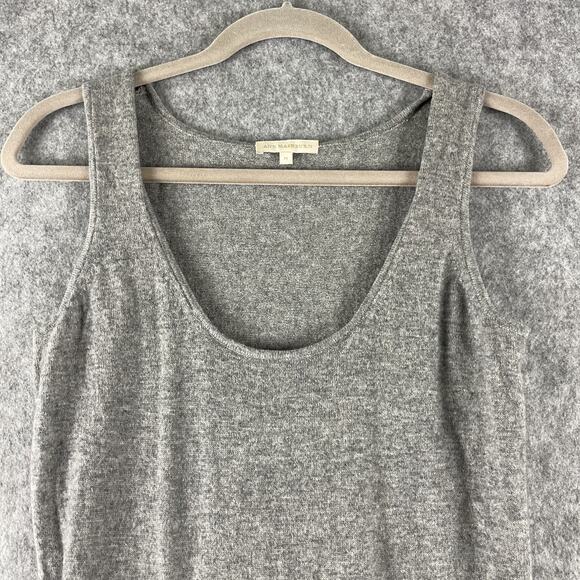 Ann Mashburn Cashmere Sweater Womens Medium Gray Peplum Sleeveless Quiet Luxury - Picture 2 of 14